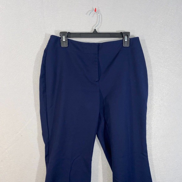 Chicos Pants Womens 0.5 Blue Dark Pockets High Waisted Flared Business Casual - Picture 2 of 14
